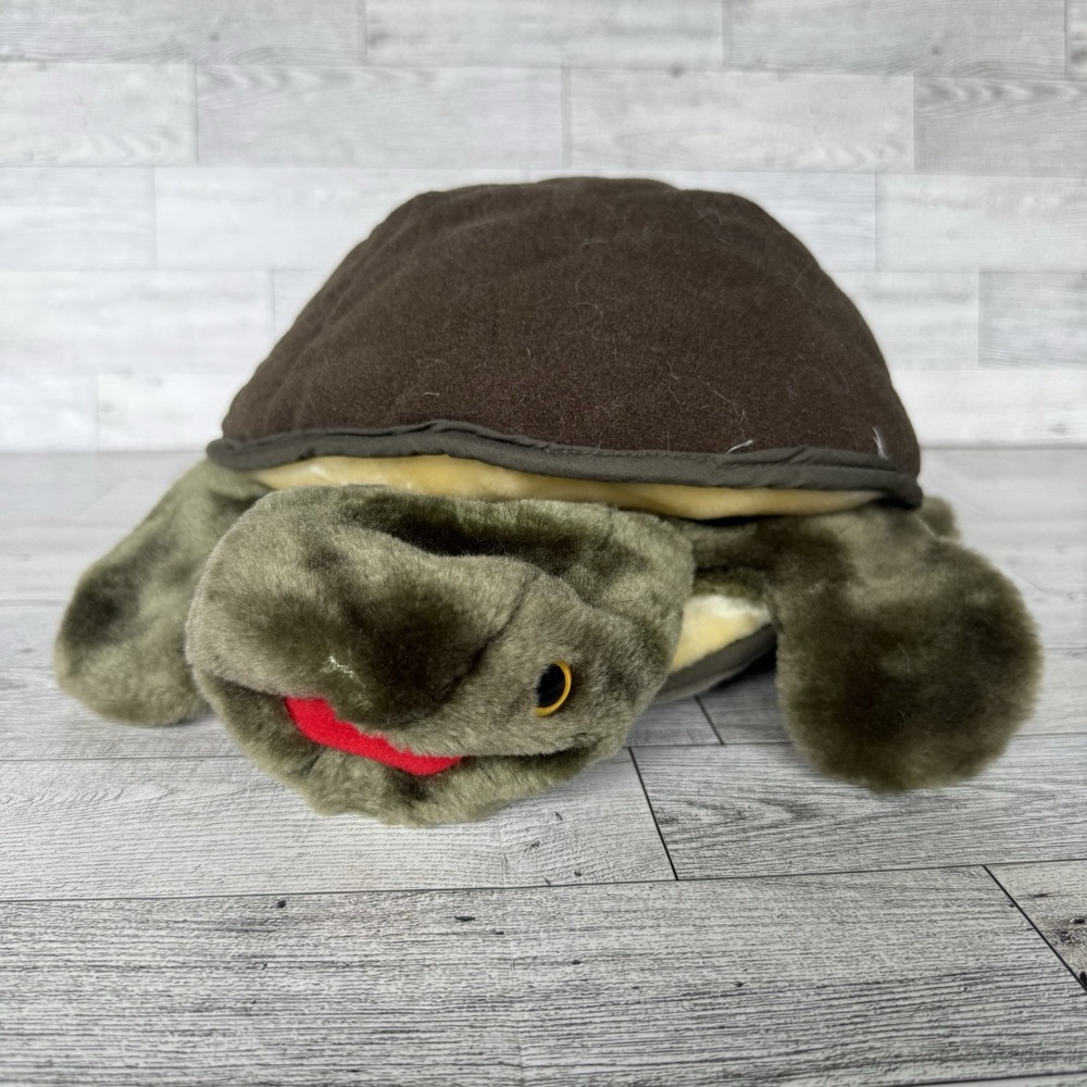 Folkmanis Baby Turtle Plush Hand Puppet 8" Green Stuffed Animal Toy